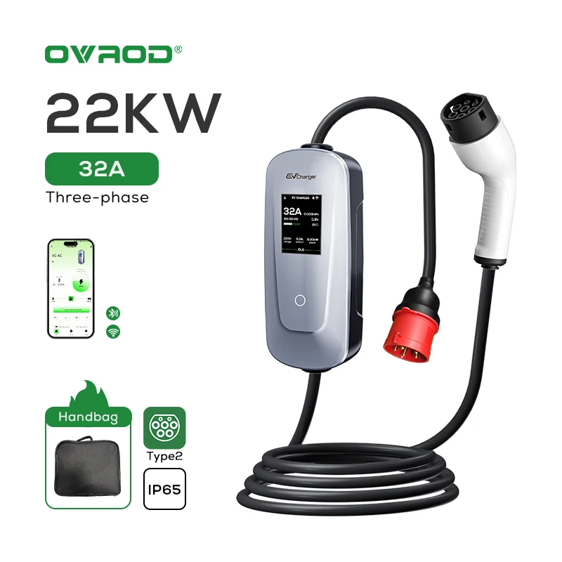 Ev Charger Type 2 22Kw 32A 3 Phase - Ovrod 22kw Portable EV Charger Smart